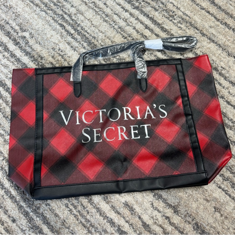 Victoria’s Secret large plaid tote bag